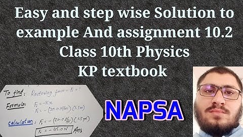 How to solve example and assignment 10.2 | class 10th Physics | easy solution | step by step solutio