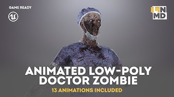 Animated Low Poly Realistic Doctor Zombie / 3d Model