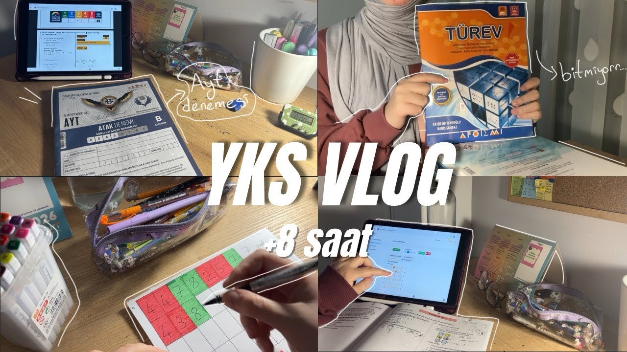 +8 Saat| senenin 3. ayt denemesi! türevi bitiremiyoruz, son günlerim☀️ YKS VLOG