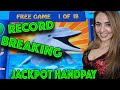 RECORD BREAKING 18 GAMES! HANDPAY on High Limit Magic Pearl in Las Vegas!