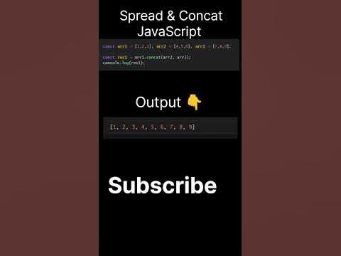 JavaScript | Spread Operater | Concat #javascript #script # ...