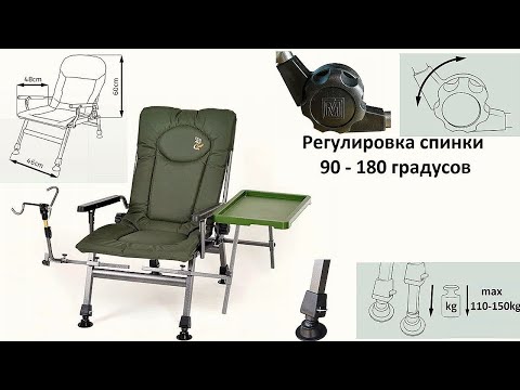 Кресло карповое Elektrostatyk F5R STP NN с обновленными обвесами.