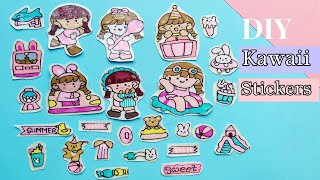 DIY kawaii stickers without double sided tape 😱 | How to make stickers at home | Easy to make