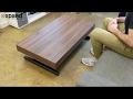 Alzare coffee table converts into 6 person dinner table with hydraulic lift system