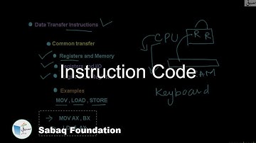 Instruction Code, Computer Science Lecture | Sabaq.pk