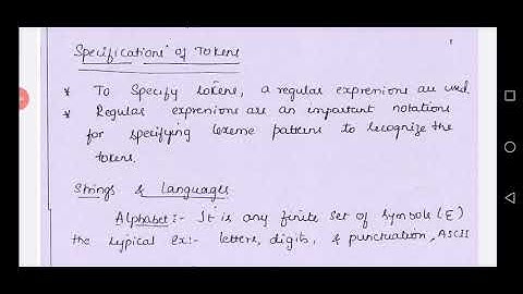 SS & CD MODULE 3 specification of tokens