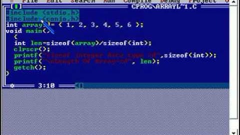 C C++ Program to find the size of an array