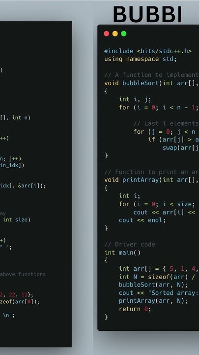 Sorting Algorithms in C++ #shorts - YouTube
