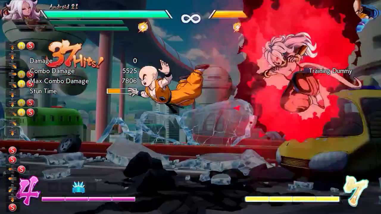 DBFZ Android 21 fullscreen combo 70% 3 bars - YouTube