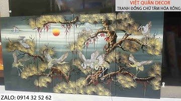 TRANH TÙNG HẠC DIÊN NIÊN SƠN MÀI