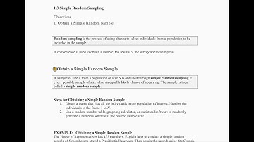 1.3.1- simple random Sampling