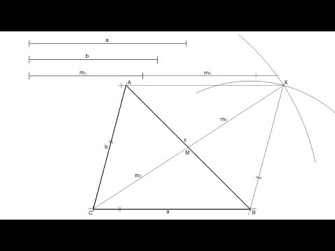 Video: Cómo Construir Un Triángulo De Dos Lados Y Una Mediana