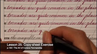 Lesson 25: Copy-sheet Exercise | #cursive #handwriting #penmanship #amsr