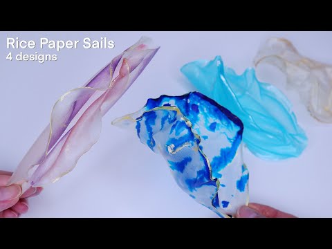 Rice Paper Sails Cake Topper Tutorial | 4 ways to make rice paper cake decorations