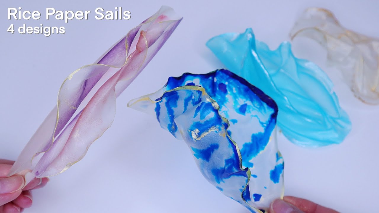 Rice Paper Sails Cake Topper Tutorial | 4 ways to make rice paper ...
