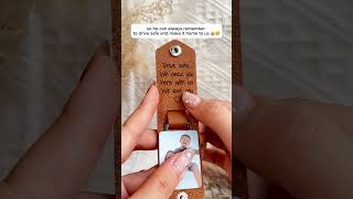 Drive Safe Daddy We Love You | Personalized Leather Photo Keychain