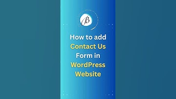 how to create a contact form in a WordPress website?  #wordpresstutorial #wordpress #wordpresstips