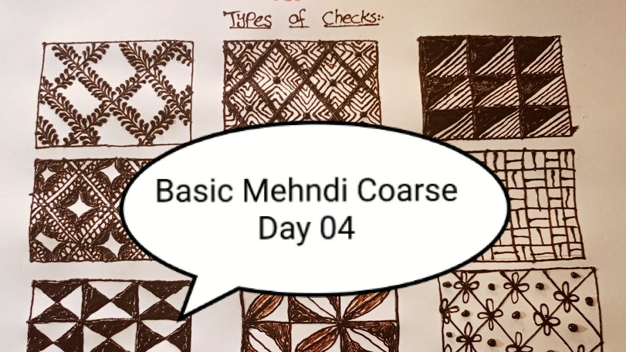 Basic Mehndi Coarse Day 04/Types of checks or Grids 