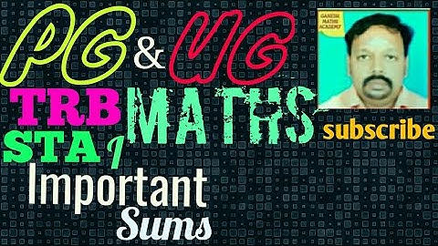 Pgtrb maths class--Statistics I (Probability sums)