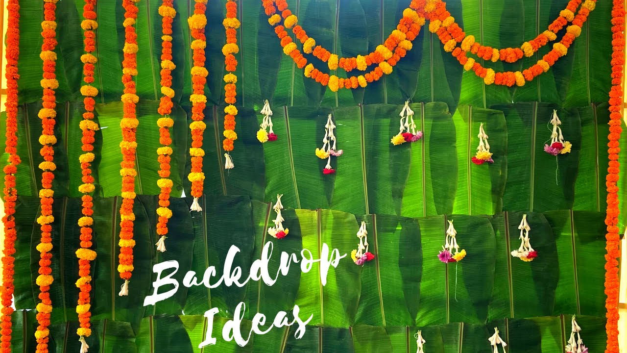 Banana Leaf Decoration in Low Budget - Banana Leaf Backdrop | Simple  Background Decoration ideas - YouTube