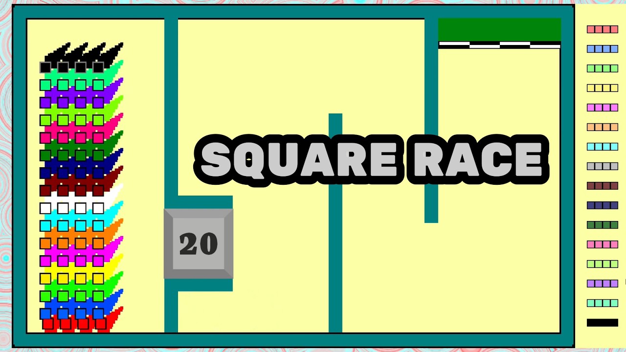 Epic square race between 16 colors with 4 cubes with elimination ! # ...