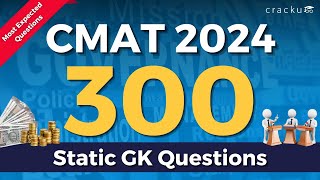 Top 300 CMAT 2024 Static GK Questions  CMAT General Knowledge Important Questions