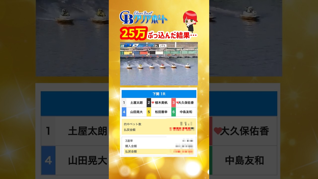 【競艇】クリアボート25万ぶっ込んだ結果。。。。