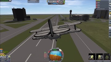 (Crash) Landing a Plane with stuck Rudder and Elevator in Kerbal Space Program