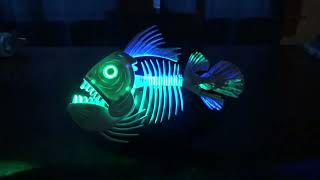 2015 Gemmy Zombie Fish singing fish - in the dark.