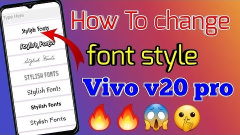 How To Change Free Font Style Vivo V20 Pro || Vivo V20 Pro Main Font Style Kaise Change kare