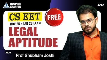 Free CSEET  | Legal Aptitude Lecture 12 | Nov 25/Jan 26  Exam | Prof Shubham Joshi