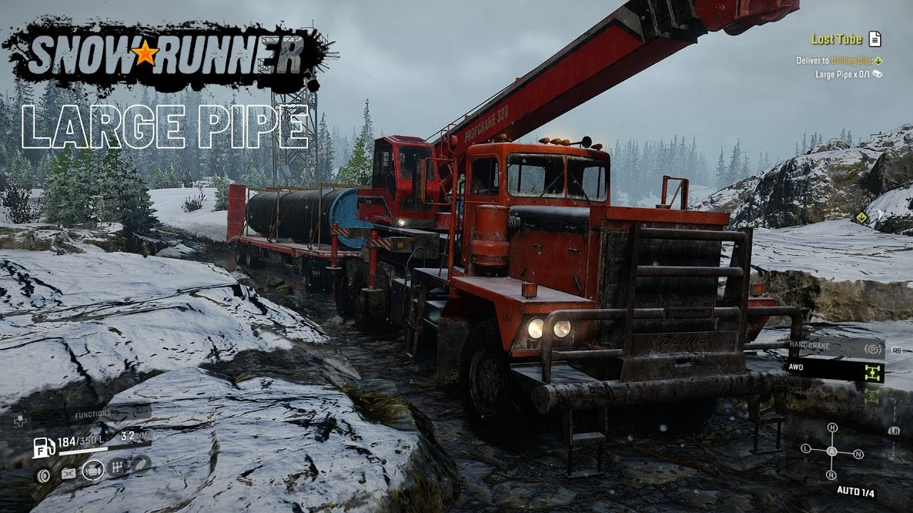 SnowRunner Deliver To Drilling Site Large Pipe Gameplay Walkthrough snowrunner-deliver-to-drilling-site-large-pipe-gameplay-walkthrough