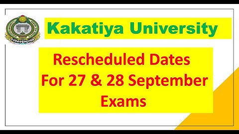 Kakatiya University​ || Rescheduled Dates ​For 27 & 28 September​               Exams​ || pinpharma