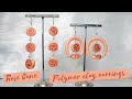 Rose cane Polymer clay earrings - how to make clay earrings for beginner| Easy polymer clay earrings