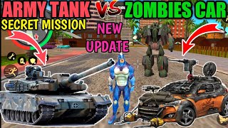 Military Tank VS Zombies Car In Rope Hero Vice Town Game screenshot 4