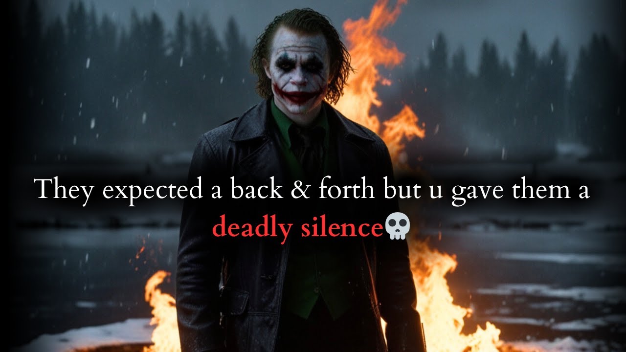 Они ожидали ответного удара, но ты заставил их молчать, словно мертвец. Речь Джокера.