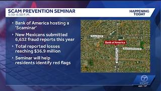 Scam prevention seminar tonight in Albuquerquep
Scam prevention seminar tonight in Albuquerquep
KOAT Action 7 News is your home for New Mexico breaking news and weather. For your latest New Mexico news and weather visit: https://koat.com/
For licensing inquiries: https://koat.com/licensing Scam prevention seminar tonight in Albuquerquep