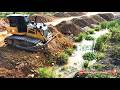 Extreme Landfill and Land Repair! Heavy Bulldozer SHANTUI Pushing Soil with Dump Truck Dumping