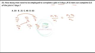 How many men need to be employed to complete a job in 5 days ,if 15 men can complete 1/3 of the job