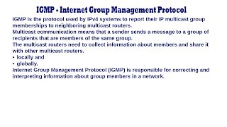 Igmp  Internet Group Management Protocol