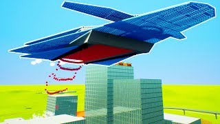 LARGEST LEGO CARPET BOMBER EVER MADE DESTROYS BRICKSVILLE! - Brick Rigs Workshop Creations Gameplay