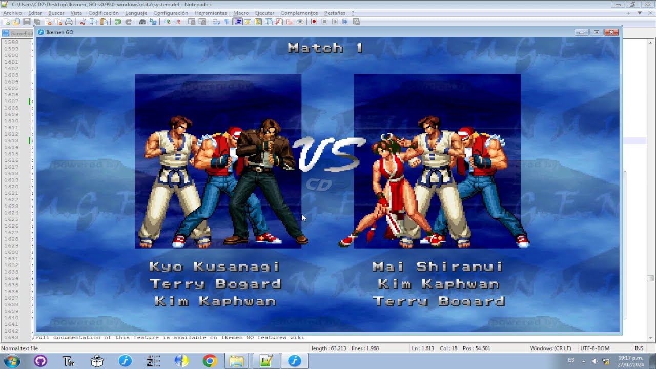 🗒️ How to SETUP IKEMEN GO to get KOF ARCADE Games Style ⚙️