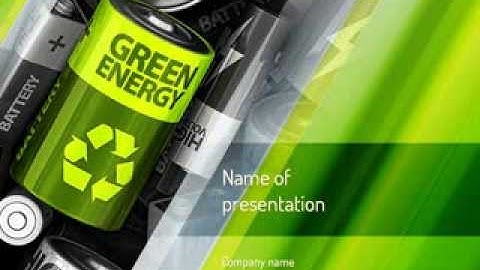 Green Energy Battery PowerPoint Template by PoweredTemplate.com