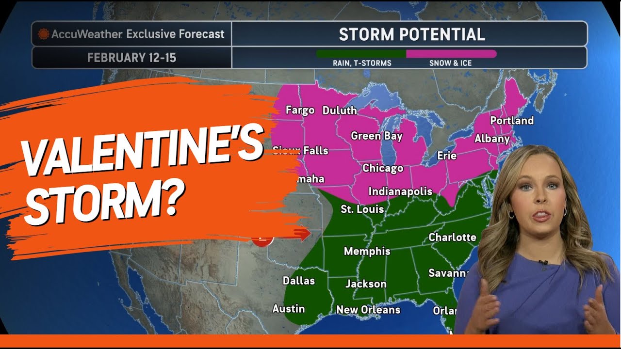 Угроза зимних штормов: снег и лед к Дню святого Валентина?