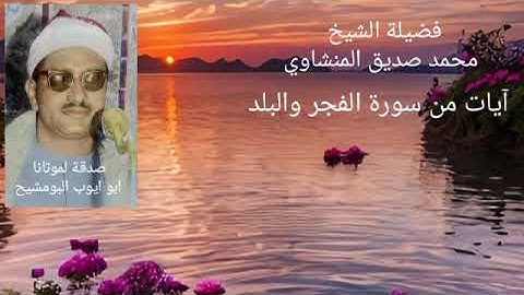 فضيلة الشيخ محمد صديق المنشاوي _ آيات من سورة الفجر والبلد