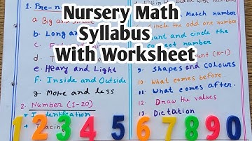 Nursery math syllabus 2024-2025 | Nursery ka syllabus | Nursery maths syllabus ||
