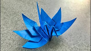 【origami】折り鶴アレンジ5　『六枚羽の鶴』【折り紙】