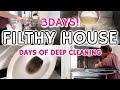 NEW 2022 FILTHY HOUSE CLEAN WITH ME | 3 DAYS EXTREME SPEED CLEANING MOTIVATION