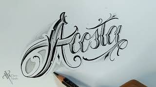 Como Dibujar Lettering Malandro ACOSTA 🛥 Drawing lettering #lettering #letteringmalandro #tattoo