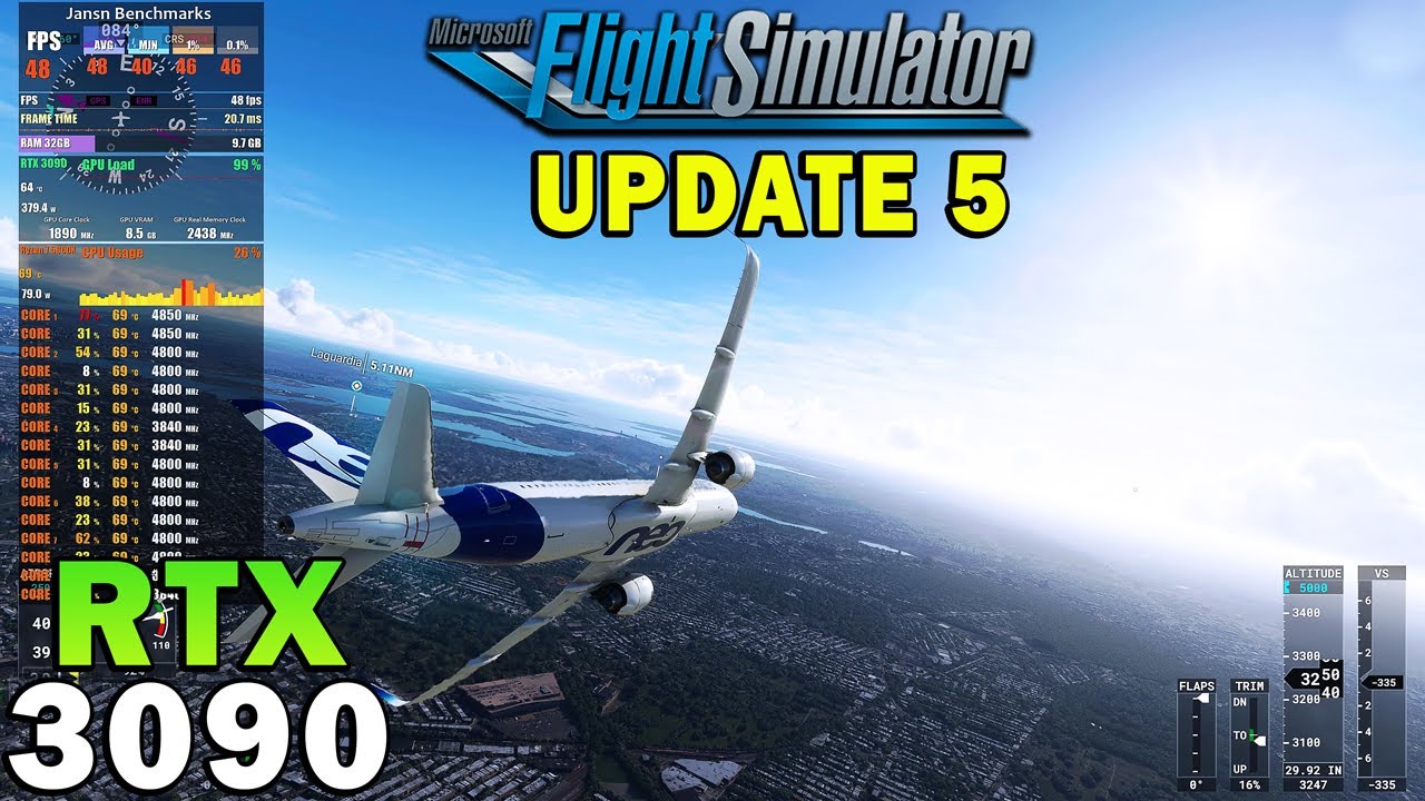 Microsoft Flight Simulator 2020, RTX 3060, Ryzen 7 5800X, 4K - 1440p -  1080p